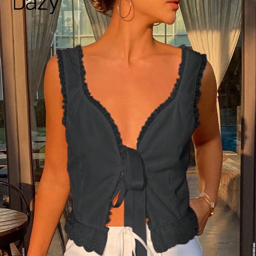 Lace Trim Tank Top